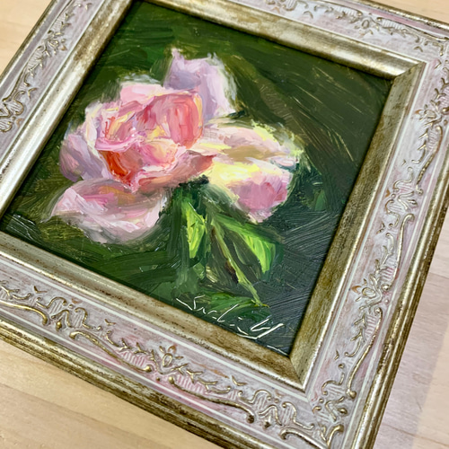 油彩画 Pink Rose 絵画 Sachi Yoshimoto Art 通販 16780943｜Creema