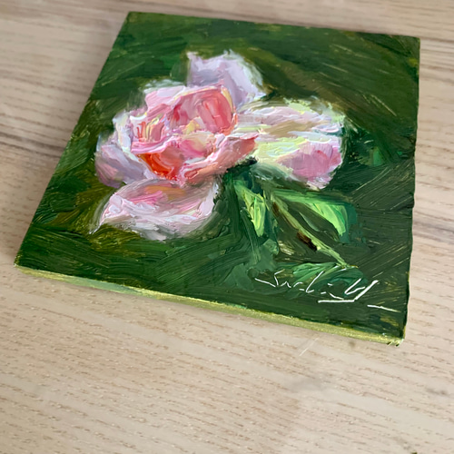 油絵 油彩 油彩画 絵 絵画 【Rose】 油絵 油彩 油彩画 絵 絵画 【廃線路の桜】 | HIROSHI1990