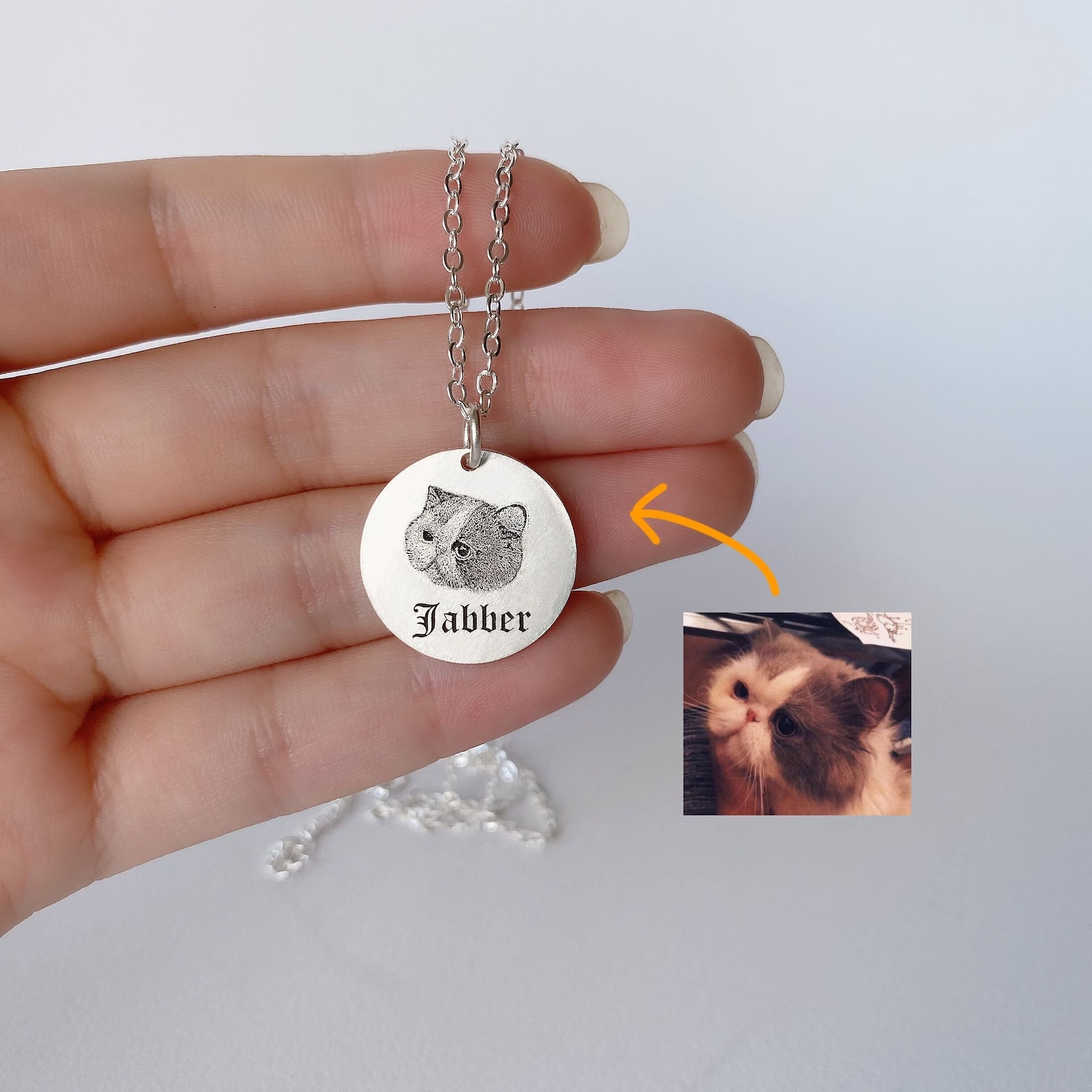 オーダーメイド うちの子ネックレス ペットネックレス肖像画 ネームネックレス犬猫似顔絵  誕生日/ペットロス/メモリアル