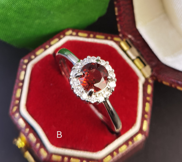 1月誕生石*天然「ワインレッド」ガーネット　普段使いリング　つけっぱなしOK♪ 2枚目の画像