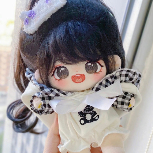 無属性 ぬいぐるみ 20cm 着せ替えぬいぐるみ 黒髪黒い瞳女の子 着せ