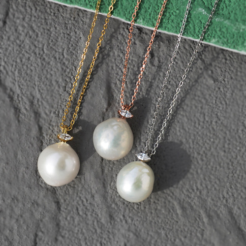 真珠選べる』 バロックパールネックレス ペンダント 大粒 セミ