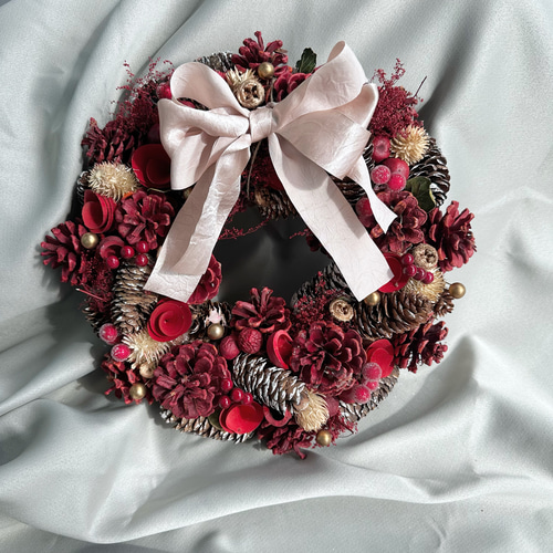 クリスマスリース/ドライフラワー クリスマス輸入リースLサイズ クリスマスリース 玄関 クリスマス