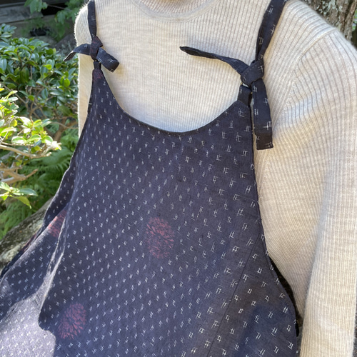 着物リメイク【大人のキャミソールワンピース】紬/絹 ワンピース