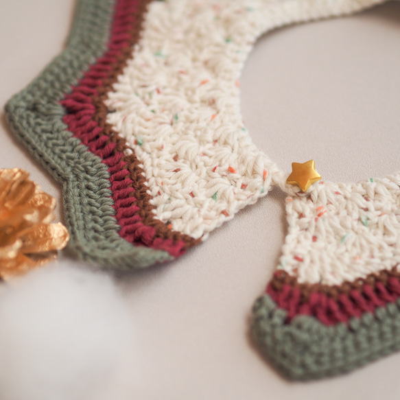 手編みのつけ襟のスタイ　christmas 10枚目の画像