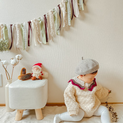 手編みのつけ襟のスタイ　christmas 15枚目の画像