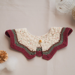 手編みのつけ襟のスタイ　christmas 3枚目の画像