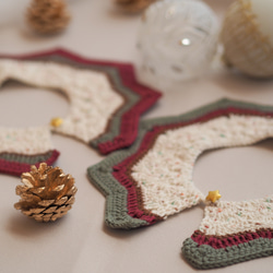 手編みのつけ襟のスタイ　christmas 12枚目の画像