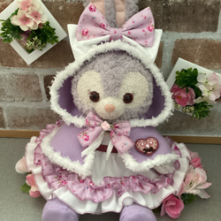 リーナベルS オレンジ花柄　和着物ドレス　6点コスチュウーム　ステラルー出品中 リーナベルSサイズ☆オレンジ花柄 和着物ドレス6点コスチューム