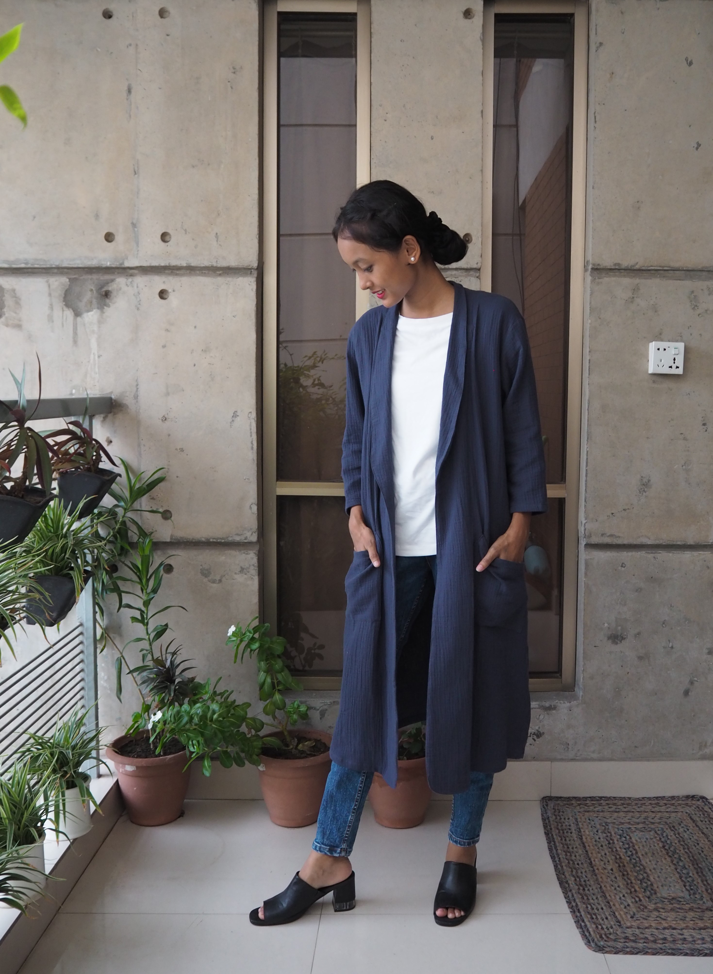 ダブルガーゼガウン（カーディガン）