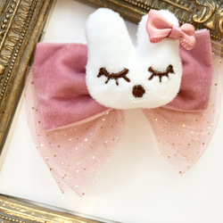 うさちゃん うさぎ ベビーヘアクリップ ヘアピン ヘアゴム 赤ちゃん ハート オーダー♡ぷっくりうさちゃん】ヘアクリップ ヘアピン ベビー