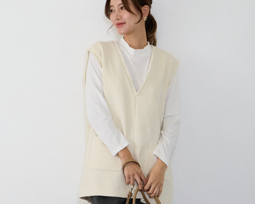 【新品　未使用】リボンフリンジVベスト フリンジベスト《WEB・一部店舗限定商品》 | N. Natural Beauty