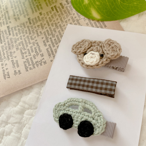 【のりもののクリップ】　男の子におすすめ☆ ベビーヘアクリップ　ベビーヘアピン ヘアクリップ 男の子 ベビー キッズ ヘアピン 赤ちゃん ヘア