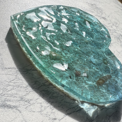 現品　ハートの海のカケラ皿　海辺 ビーチ　波紋　老眼鏡　レジンアート　 6枚目の画像