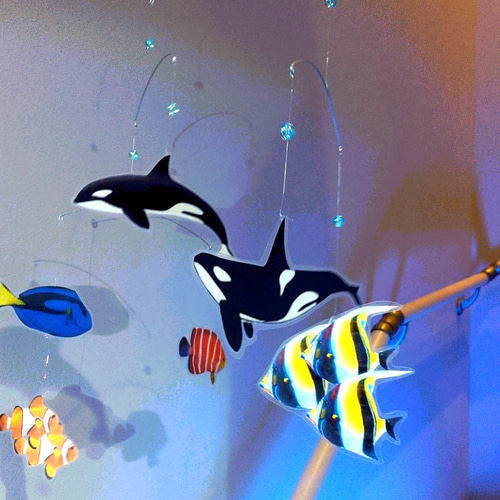 シャチ & 熱帯魚 モビール 魚 幸運 水槽 モビール J.L.V FRANCE