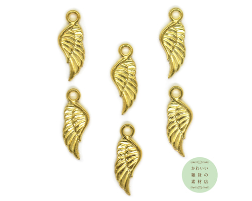 K18美品羽モチーフゴールドチャーム　2298K2504 K18美品羽モチーフゴールドチャーム 2298K2504