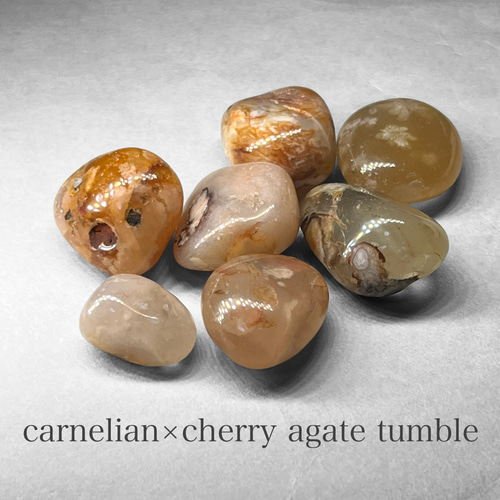 carnelian × cherry agate tumble / カーネリアン×桜瑪瑙