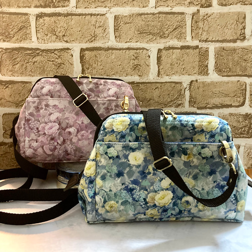 新作】選べる リバティ ポケットいっぱい ワイヤー口金のショルダー