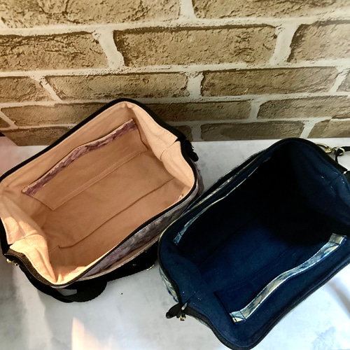 新作】選べる リバティ ポケットいっぱい ワイヤー口金のショルダー