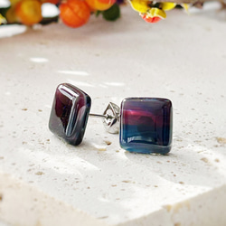 square glass pierce〜dark purple〜 1枚目の画像