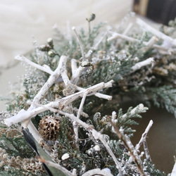粉雪　白い小枝たちのクリスマスリース 4枚目の画像