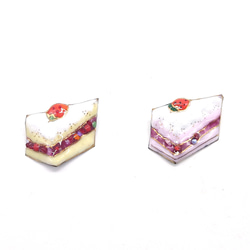 Sweets♪いちごショートケーキの七宝焼ピンブローチ（ピンバッジ）【受注制作】 1枚目の画像