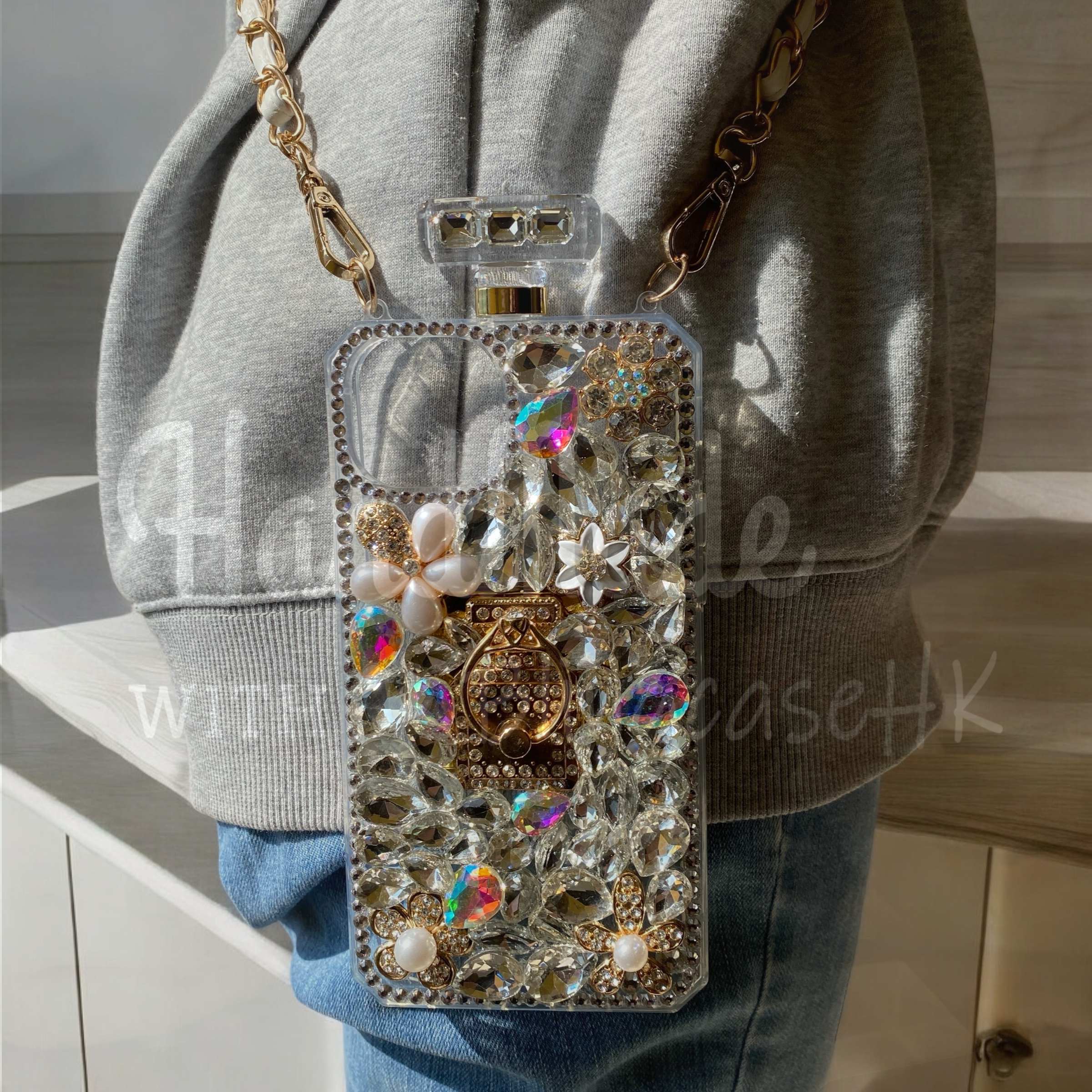 スマホショルダー ラインストーン ダイヤモンド iPhone 全機種対応 Samsung ケース クリア スマホケース