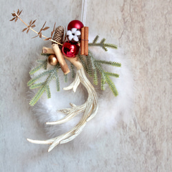 【クリスマスリース】小さなホワイトフェザーリース 14枚目の画像