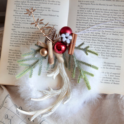 【クリスマスリース】小さなホワイトフェザーリース 7枚目の画像