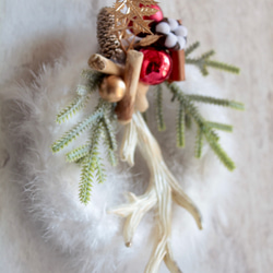 【クリスマスリース】小さなホワイトフェザーリース 13枚目の画像