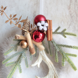 【クリスマスリース】小さなホワイトフェザーリース 15枚目の画像