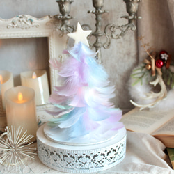 夢色レインボーフェザーのクリスマスツリーのアレンジ【台座別売り】 2枚目の画像