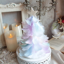 夢色レインボーフェザーのクリスマスツリーのアレンジ【台座別売り】 5枚目の画像