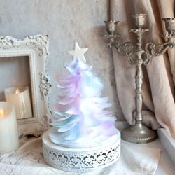 夢色レインボーフェザーのクリスマスツリーのアレンジ【台座別売り】 7枚目の画像