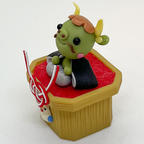 お正月飾り 辰 三宝 たつ年 こねこね 樹脂粘土 ミニチュア 玄関 可愛い