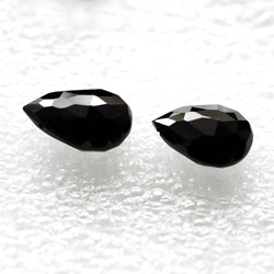 宝石質 ブラックスピネル（ペアシェイプ）2粒（10.6mm×7.8mm×4.5mm）A 3枚目の画像