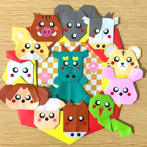 折り紙 ハンドメイド お正月 リース 壁飾り 壁面飾り 干支 辰 その他  