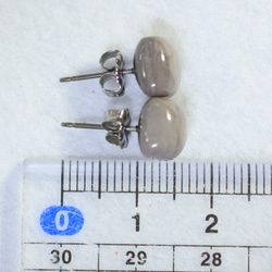 （1 件）帝王碧玉方形耳環（8 毫米，淺棕色，鈦柱） 第5張的照片