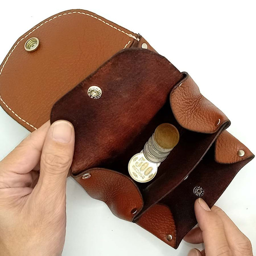 本革 レザー ミニウォレット シンプル ブラウン 牛革 ネイティブ