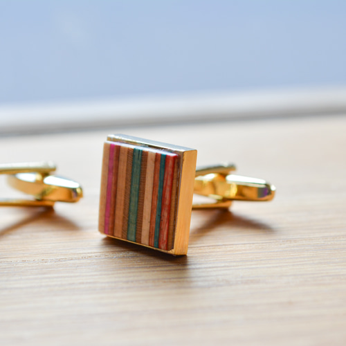 カフスボタン アクセサリー スケートボード 再利用 SDGs