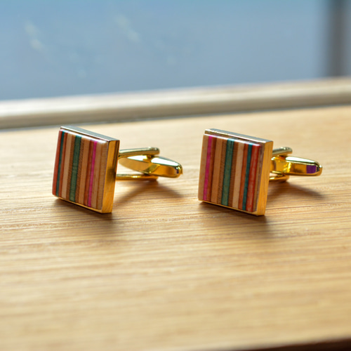 カフスボタン アクセサリー スケートボード 再利用 SDGs