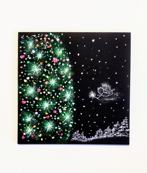 祝福の夜　ハンドメイドパステル画　絵画アート原画 絵画/原画F8『幸せな時間』オイルパステル画 絵画 アトリエ展