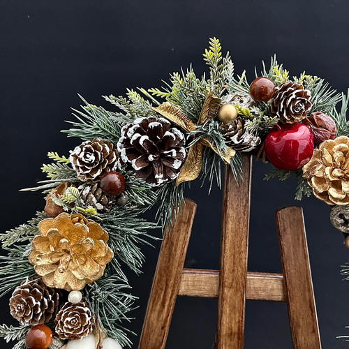 北欧の森から大きめクリスマスリース（A） 直径約28cm リース ATELIER