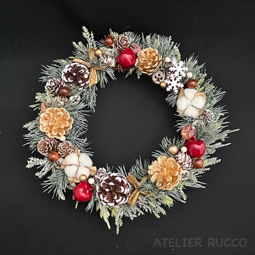 北欧の森から大きめクリスマスリース（A） 直径約28cm リース ATELIER