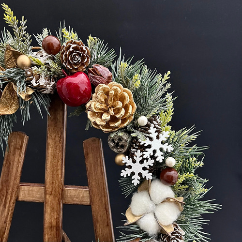 北欧の森から大きめクリスマスリース（A） 直径約28cm リース ATELIER