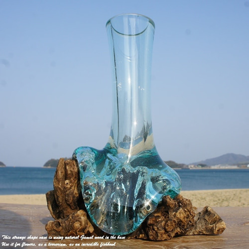 輸入雑貨　バリ島　手吹きガラスアート　オブジェ　天然木仕様　ハンドメイド 71Ljijv3NzL._UF894,1000_QL80_.jpg