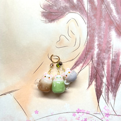 くマシュマロ乗せカフェドリンクのミニチュア耳飾り クマ ネコ  選べるイヤリング・ピアス・チャーム 3枚目の画像