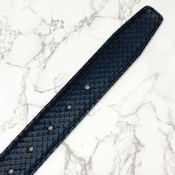 日本製　パイソン　マット仕上げ　上質　ベルト　３３mm巾　蛇革　ダイヤモンドパイソン　エキゾチックレザー 5枚目の画像