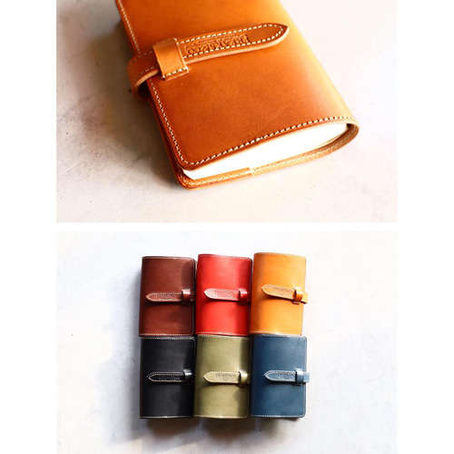 送料無料【A6 本革】レザー手帳カバー／栃木レザー6色展開 2024年 ほぼ