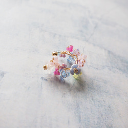 flower ear cuff(bell flower clear） 1枚目の画像